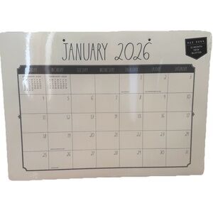 Rae Dunn Desk Blotter Planner Calendar 12 Month Calendar January-Dec.2026 19x14”